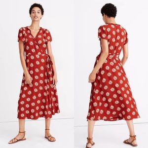 Madewell Ruffle-Edge Wrap Dress in Daisy Daydream